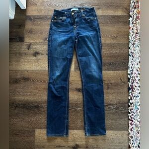7 for all mankind straight leg dark blue jeans